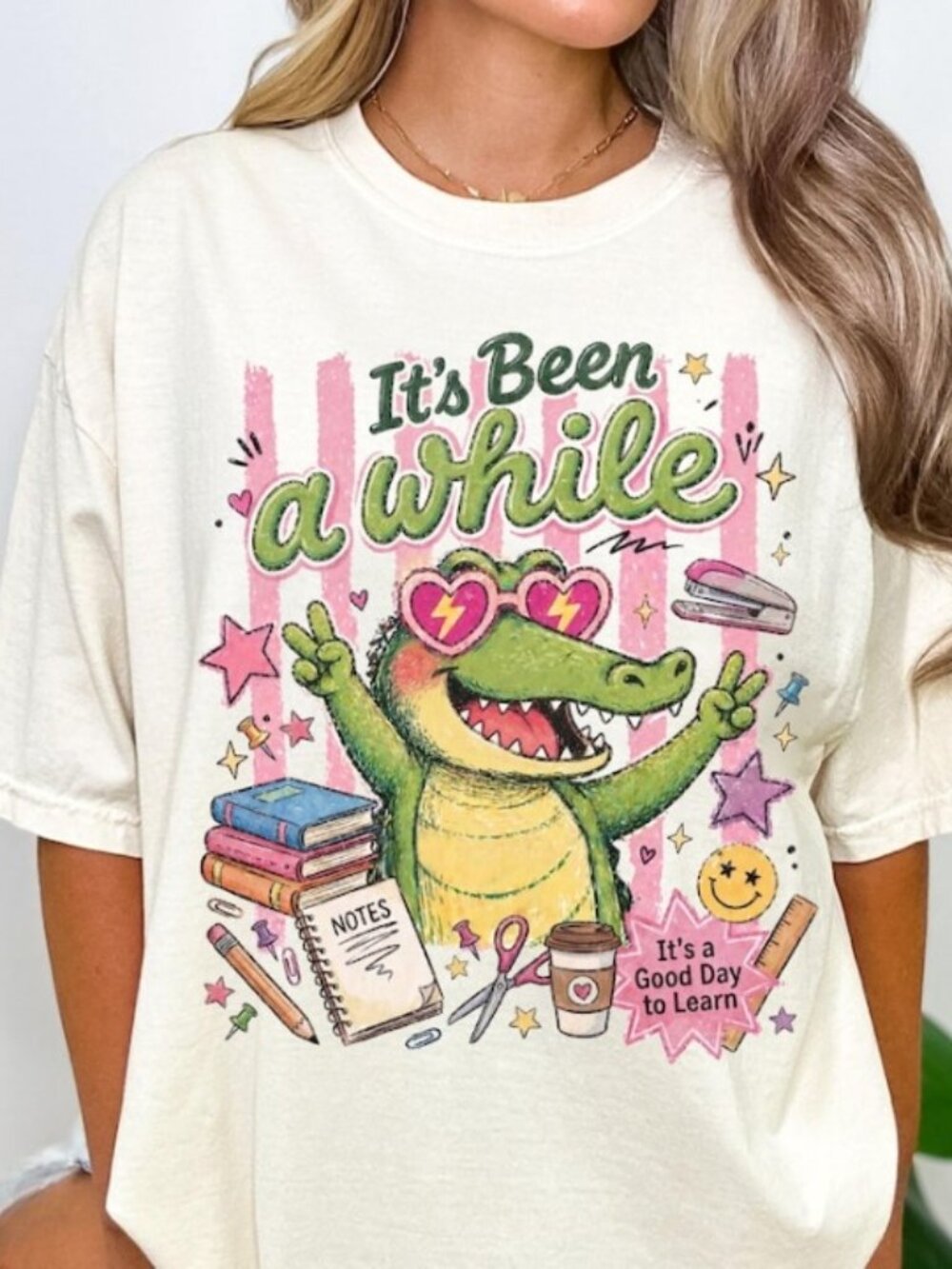 Funny Teacher Shirt, Back to School Tee, It's Been a While Crocodile Tee